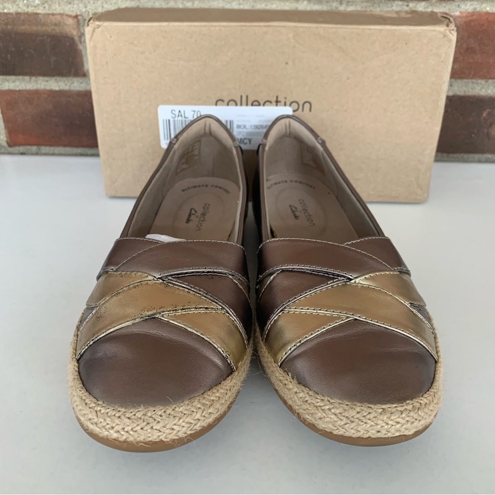 Clarks Women’s Danelly Shine Pewter Leather Slip … - image 3